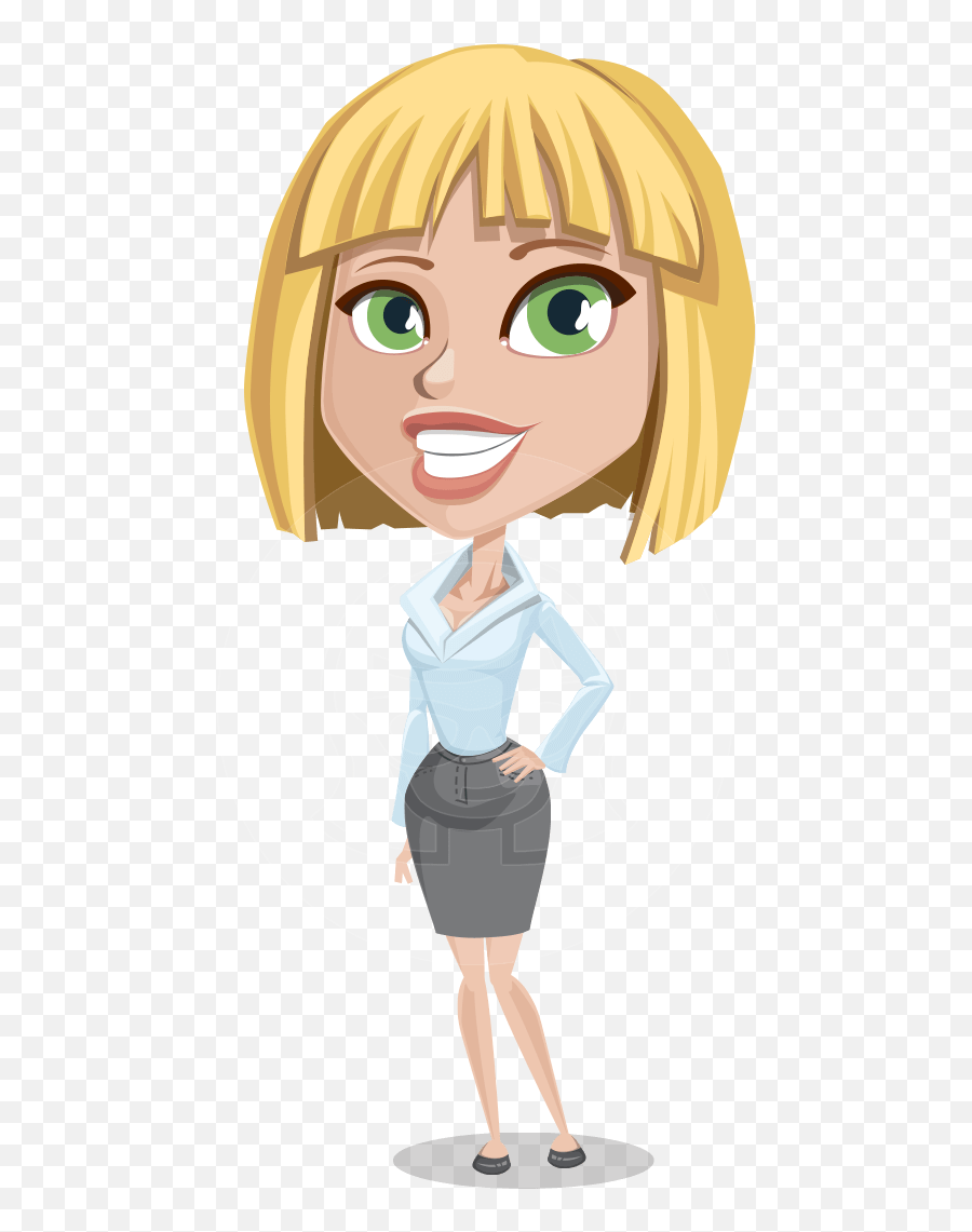 Girl Bun Confused Png - Female Business Cartoon Characters Cartoon Blonde Woman Png,Confused Png