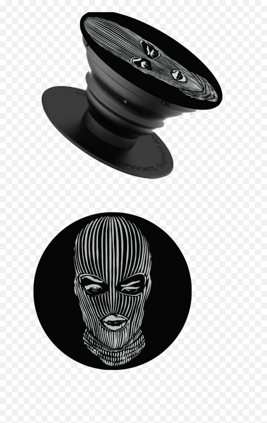 Ski Mask Pop Socket In Black - Cartoon Ski Mask Png,Ski Mask Transparent