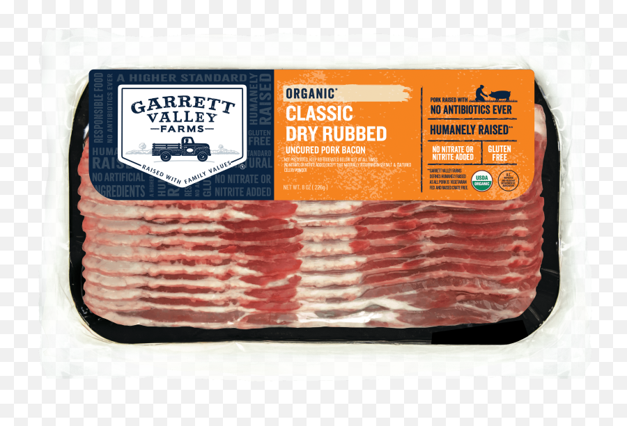 Organic Classic Dry Rubbed Bacon - Garrett Valley Classic Dry Rubbed Png,Bacon Transparent