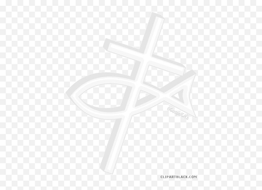Christian Fish Symbol Animal Free Black White Clipart - Christian Cross Png,Free Cross Png