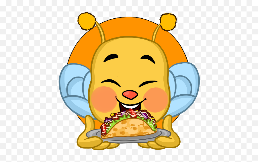 Taco Bee - Happy Png,Taco Emoji Png
