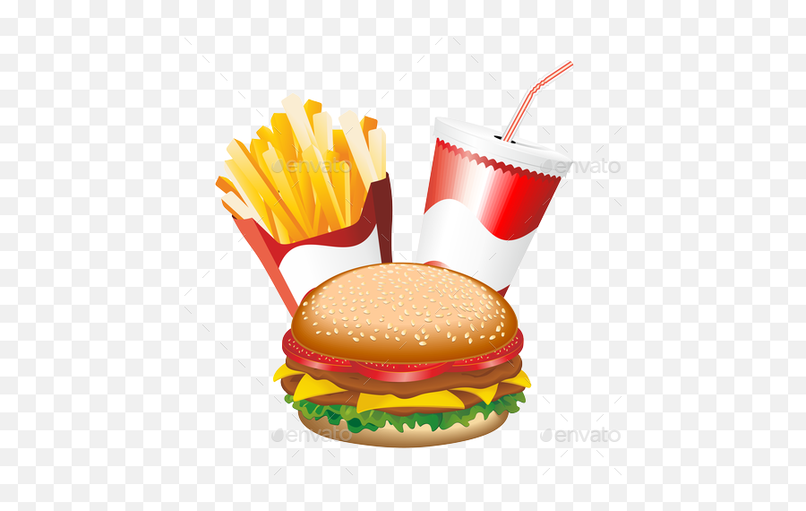 Fast Food Hamburger Fries And Drink Menu Preview Png - Food And Drink Png,Eating Png