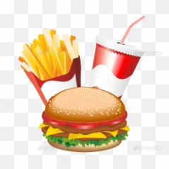 Fast Food Hamburger Fries And Drink Menu Preview Png - Food And Drink Png,Eating Png