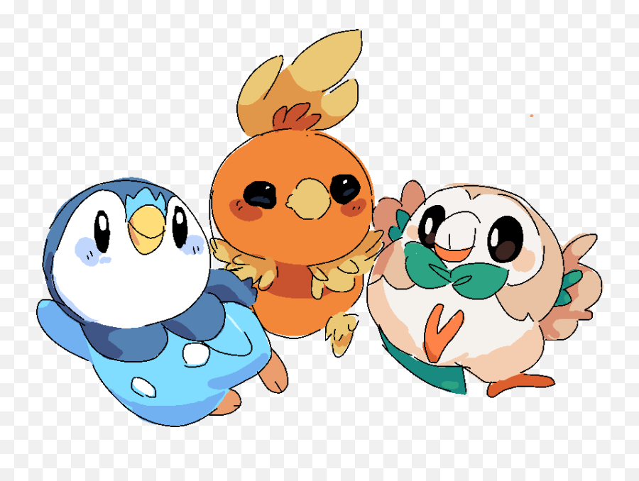 Torchic Piplup Rowlet Birds Png Image - Rowlet Torchic Piplup,Torchic Png