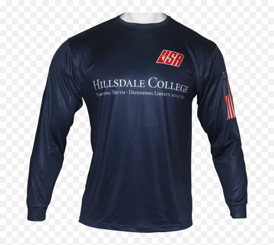 Hillsdale Long Sleeve Shirt In Navy - Long Sleeve Png,Hillsdale College Logo
