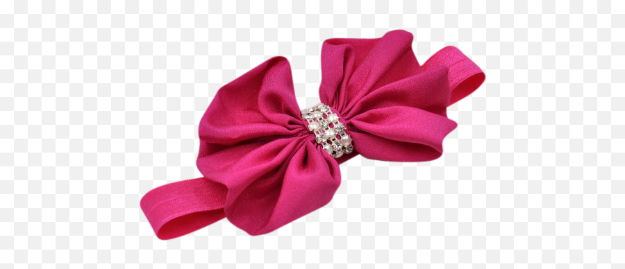 Fuchsia Rhinestone Bow Headband - Fancy 66836 Png Images Girl Hair Bow Png,Hair Bow Png