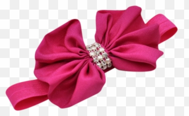 Fuchsia Rhinestone Bow Headband - Fancy 66836 Png Images Girl Hair Bow Png,Hair Bow Png