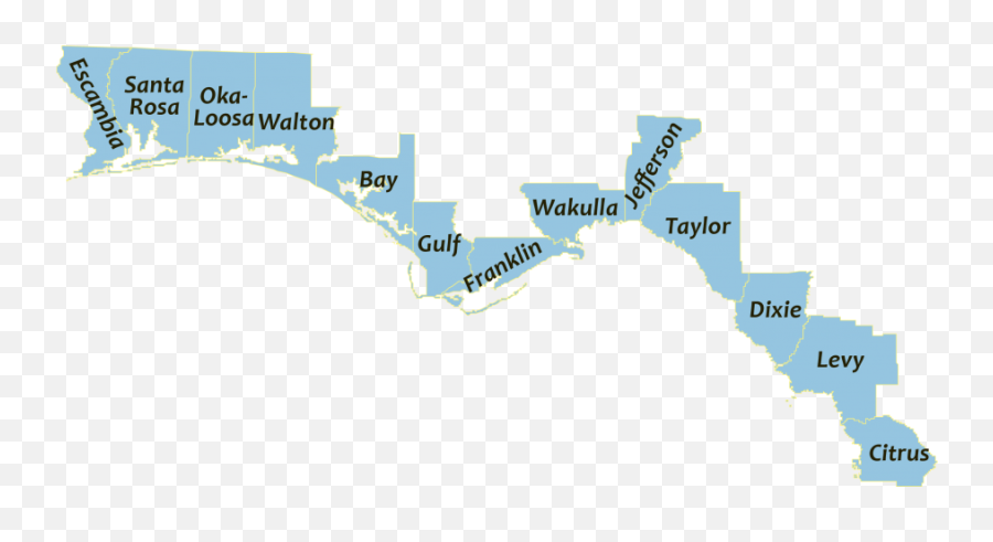 Coastal Management Program Panhandle - Counties Of The Florida Panhandle Png,Florida Map Png