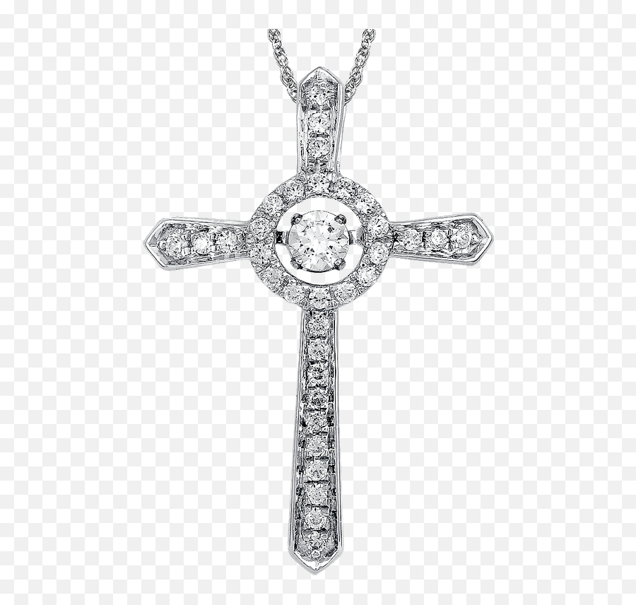 Diamond Cross Pendant In 14k White Gold - Locket Png,Gold Cross Png