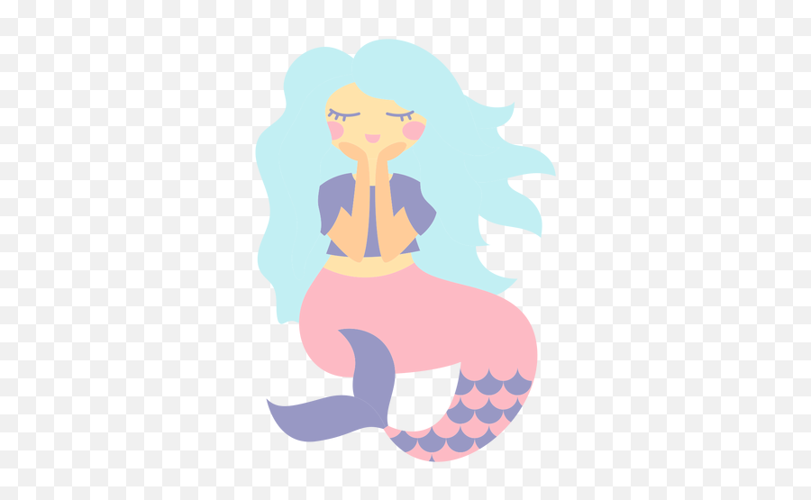 Happy Mermaid Character Flat Transparent Png U0026 Svg Vector - Mermaid,Tumblr Cartoon Icon Maker