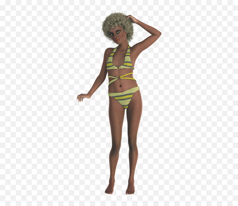 Girl 3d Render Transparent - Bikini Png,Bikini Transparent Background
