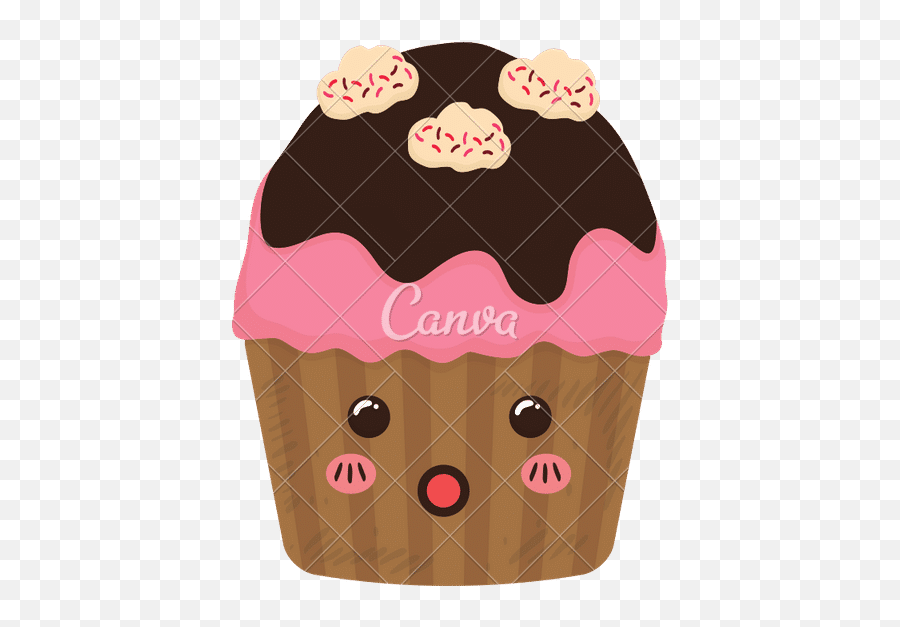 Cupcake Dessert Cute Sweet Icon Vector Graphic Png