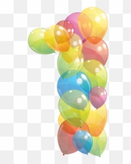 One Number Of Balloons Png Clipart - Number Balloons Clipart,Yellow Balloon Png