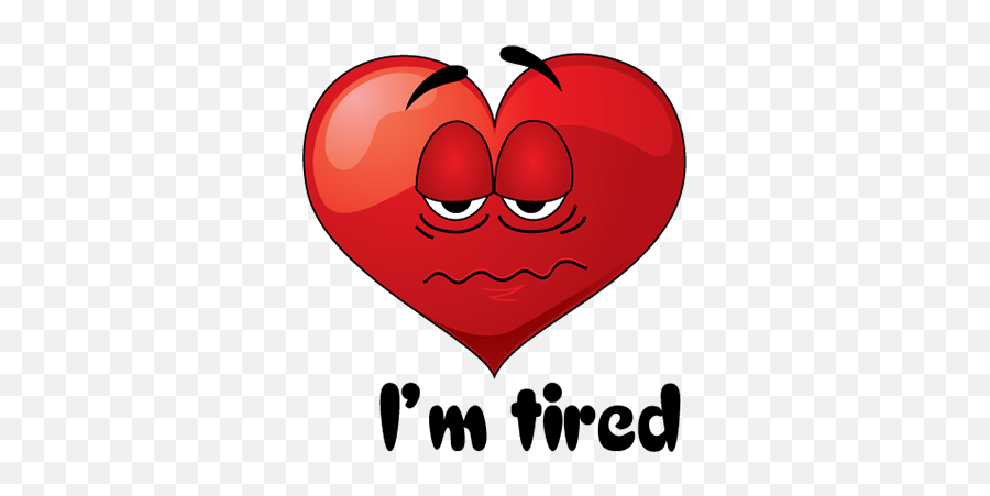 Download Emotion Heart Sticker - Happy Emotional Heart Emoji Tired Heart Transparent Background Png,Tired Emoji Png