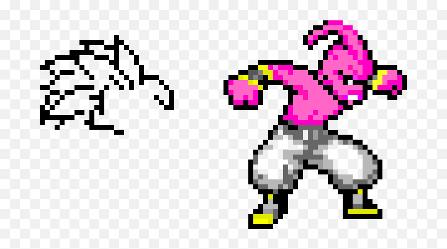 Kid Buu V Goku - Majin Boo Pixel Art Png,Kid Buu Png