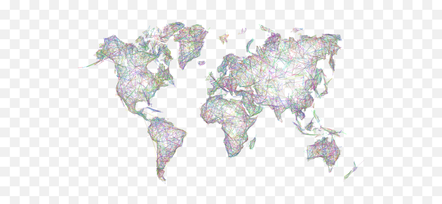 World Map Triangles Wireframe Prismatic Free Svg - World Map Png,World Map Black And White Png