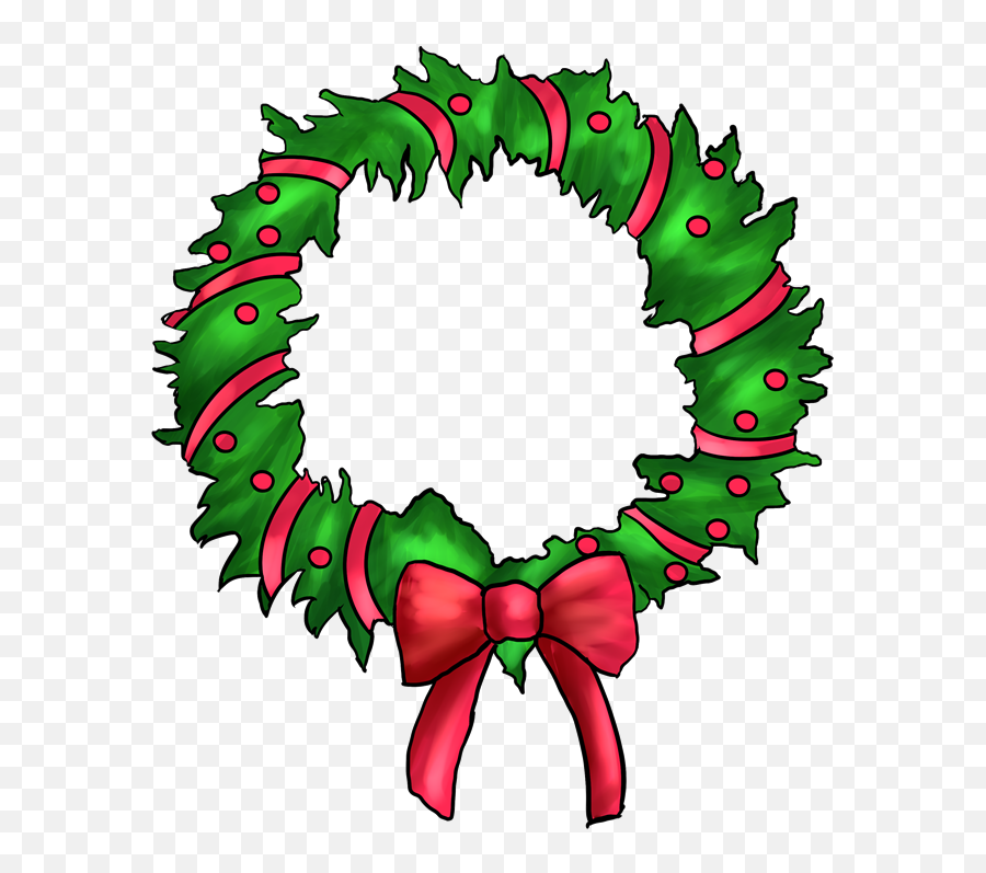 Wreath Clipart Kid - Clipartix Cartoon Cute Christmas Wreath Png,Christmas Garland Png