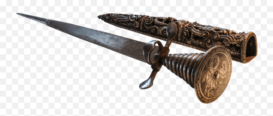 Dagger And Ornate Sheath Transparent Png - Stickpng Antique Knife,Dagger Transparent