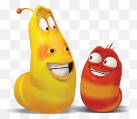 Larva Red And Yellow Smiling - Cartoon Transparent PNG
