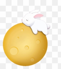 Easter Bunny Rabbit Moon - Transparent Background Domestic png
