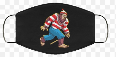 Bigfoot Waldo Face Mask Ear Loops - Arnold Schwarzenegger Cigar Face Mask Png,Waldo Png