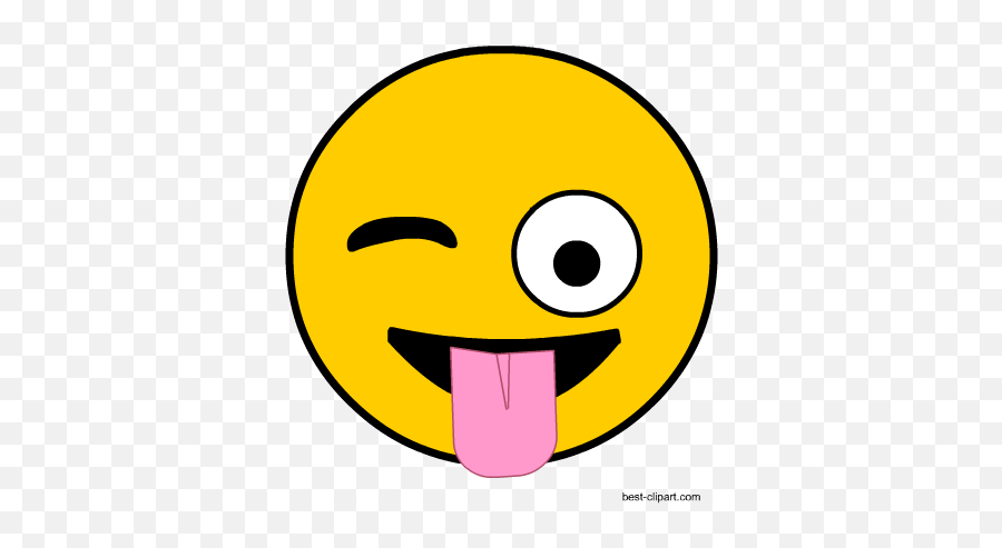 Winking Emoji Face With Tongue Clip Art - Smiley Face With Money Eyes Png,Winking Emoji Transparent
