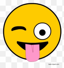 Winking Emoji Face With Tongue Clip Art - Smiley Face With Money Eyes Png,Winking Emoji Transparent