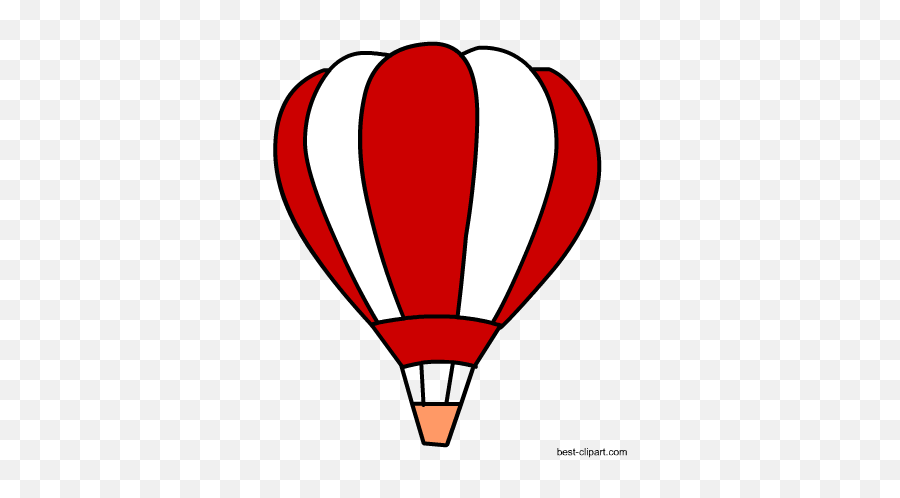 Free Hot Air Balloon Clip Art - Red And White Hot Air Balloon Png,Balloon Clipart Transparent Background