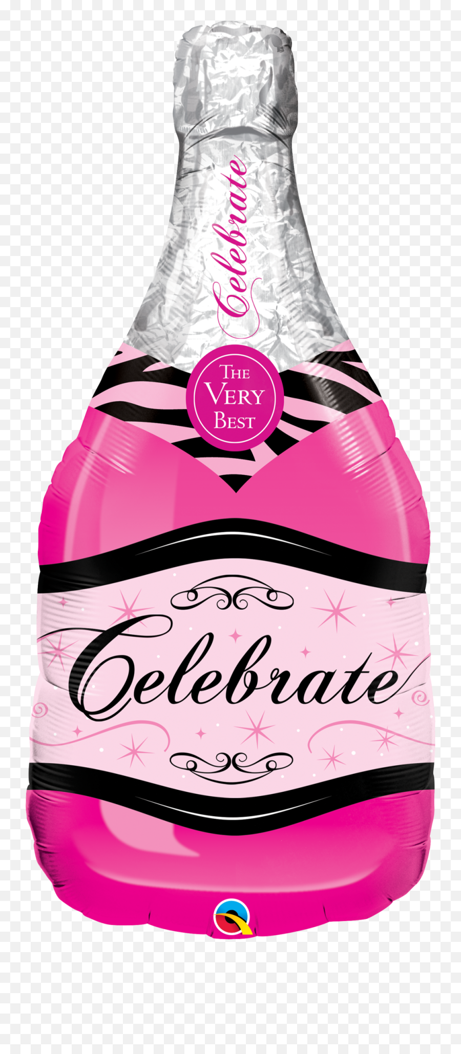 39 Celebrate Champagne Bottle Foil Balloon Pink Free Shipping Png
