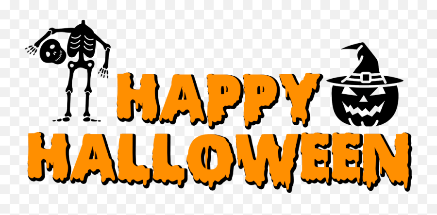 Happy Halloween Skeleton And Pumpkin - Graphic Design Png,Happy Halloween Png