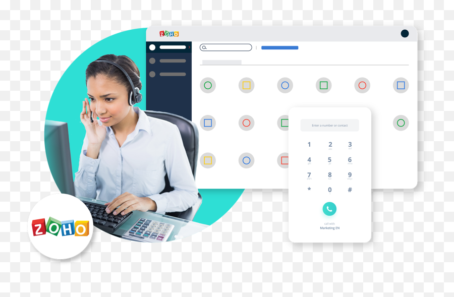 Zoho Cti Integration Your Telephony In Ringover - Office Worker Png,Zoho Icon