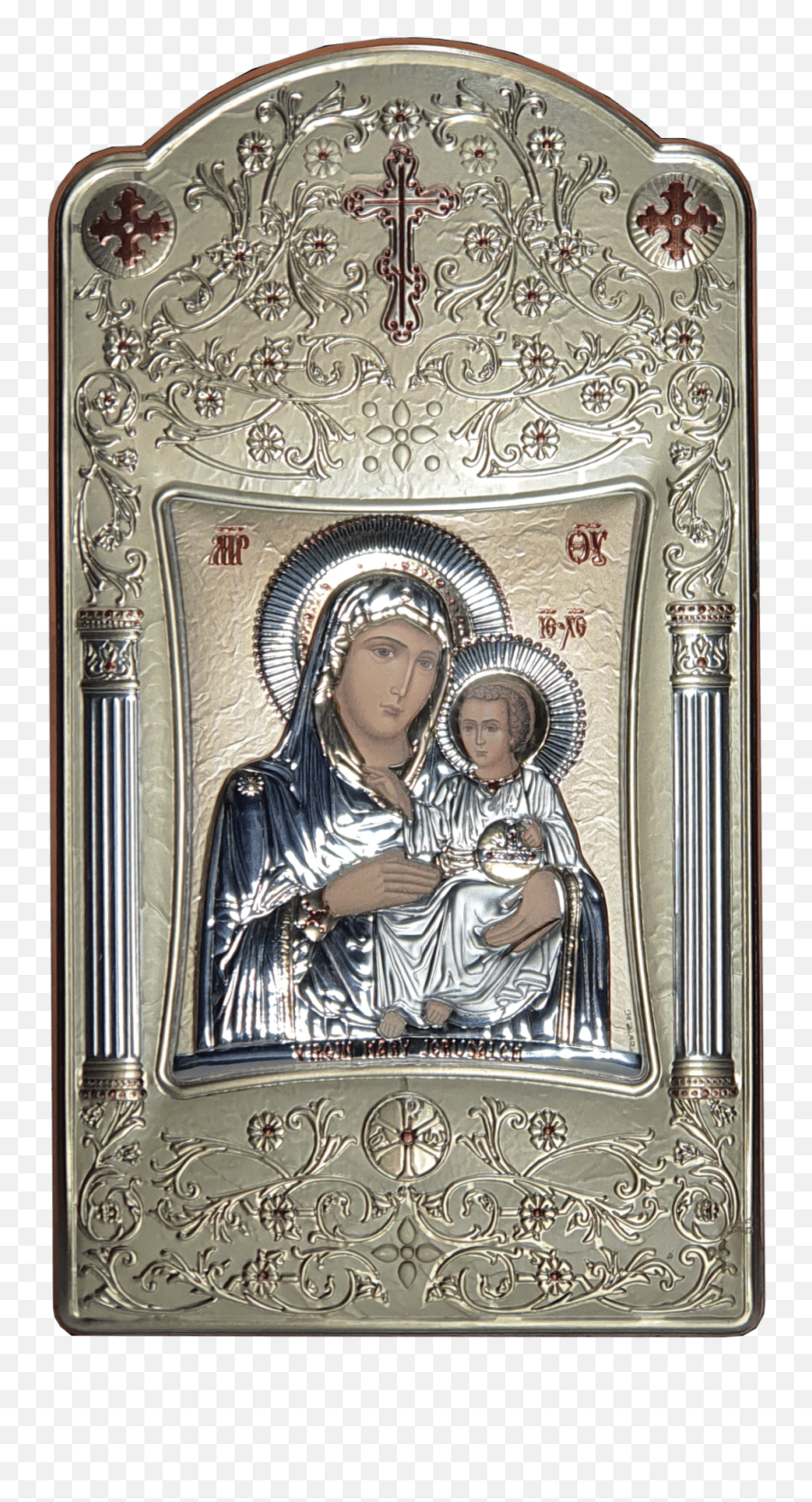 Byzantine Icon Wooden Handmade Pure Orthodox Virgin Mary - Antique Png,Annunciation Orthodox Icon