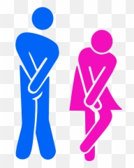 Wall Decal Door Toilet Blue And Pink Woman - Logo House png