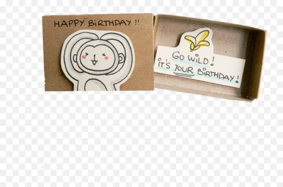 Cute Monkey Birthday Card Matchbox - Greeting Card Png,Cute Monkey Png