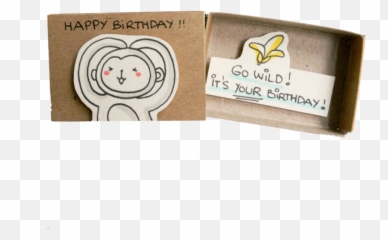 Cute Monkey Birthday Card Matchbox - Greeting Card Png,Cute Monkey Png