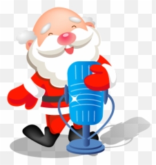 Santa Singing Microphone Icon Iconset Mid - Nights Santa Claus Singing Png,Microfono Png
