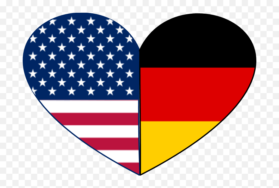 American Flag Heart Png - German And American Flags German American Heart,German Flag Transparent