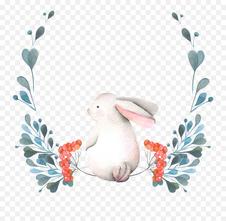 Download The Rabbit Png Transparent Hand - Painted Back Seated Illustration,Rabbit Transparent