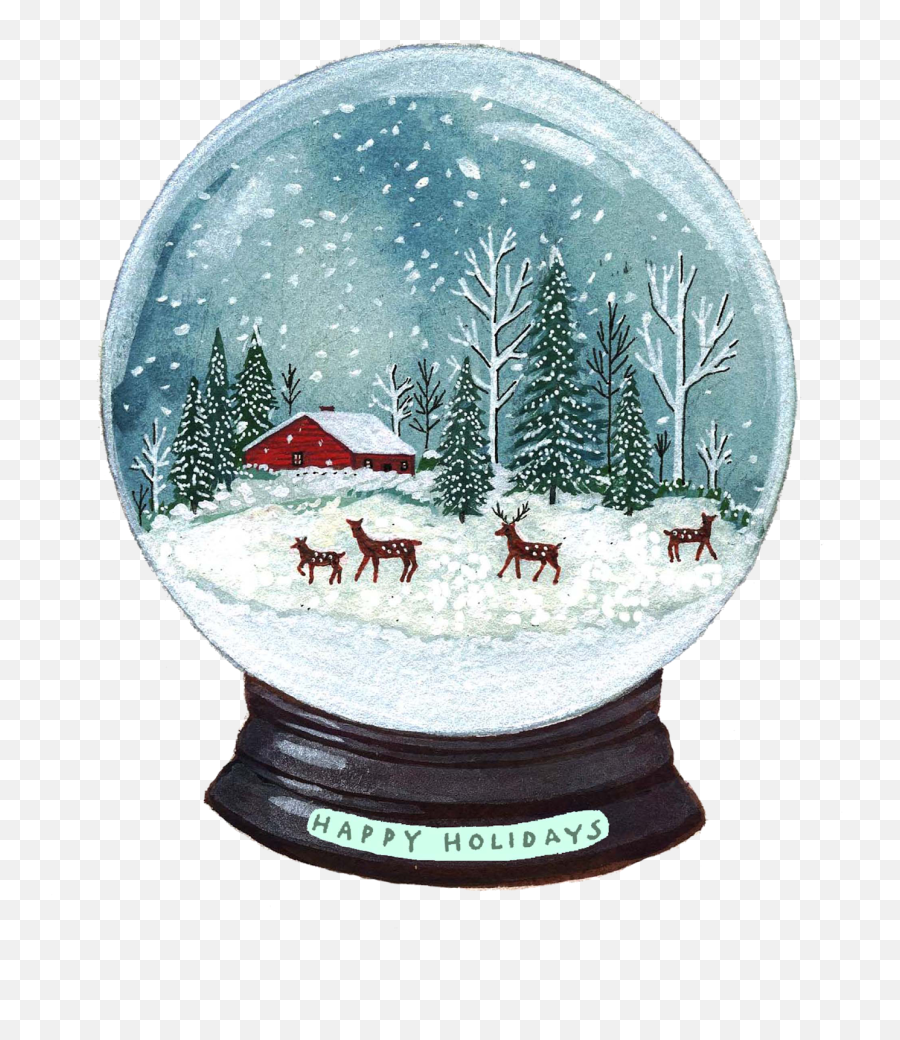 Winter Snow Globe Clipart Png - Winter Snow Globe Drawing,Snow Globe Png