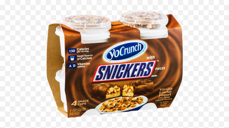 Yocrunch With Snickers Vanilla Lowfat Yogurt - Yocrunch Snickers Png,Snickers Png