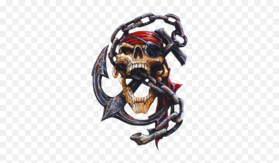 Download Skull - Skull Pirates Of The Caribbean Tattoo Png,Skull Png