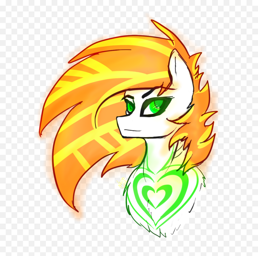 Neon Line Bust Female Green Eyes Mare Multicolored - Cartoon Png,Neon Line Png
