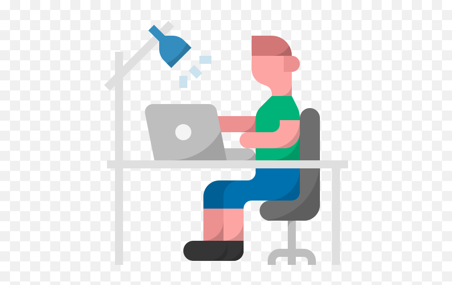 Working Work Office Business Man Alone Home Free Icon - Working At Home Icon Png,Working Png