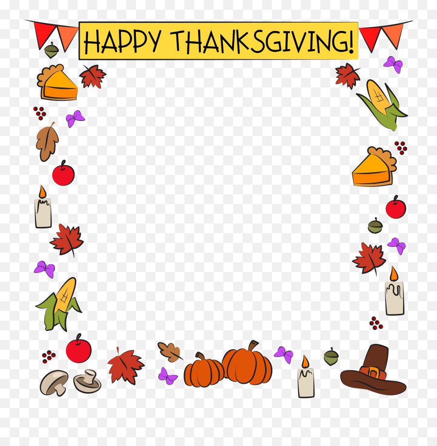 Thanksgiving Border Clipart - Clip Art Png,Thanksgiving Border Png