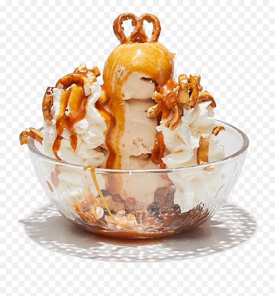 Salted Caramel Pretzel Sundae - Serveware Png,Caramel Png