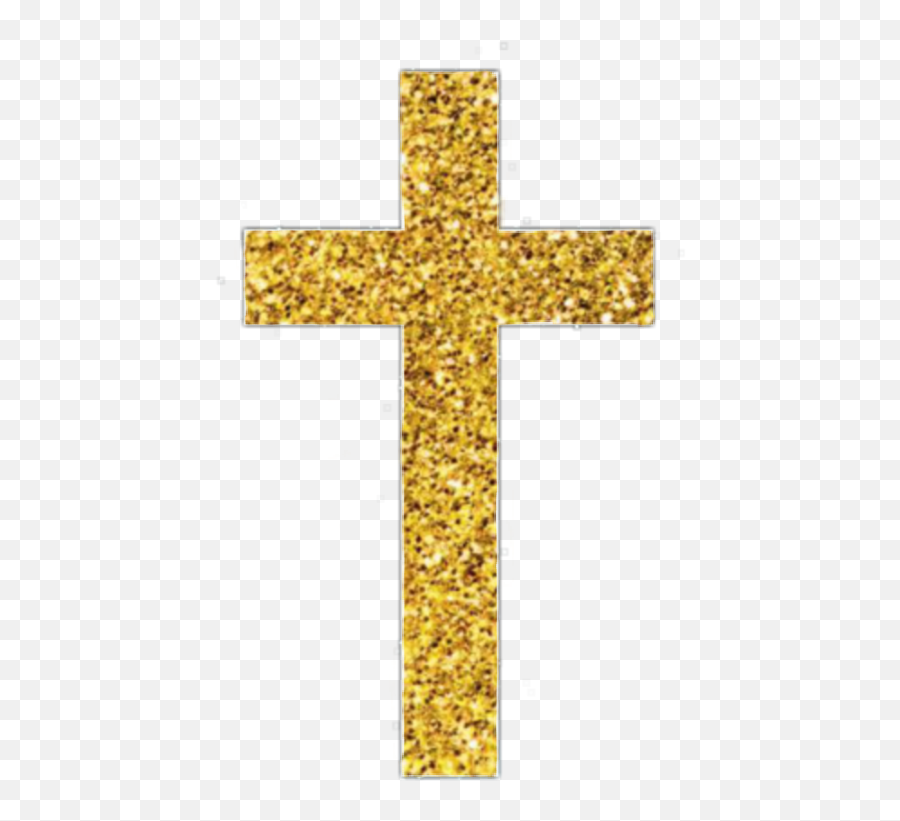 Cross Gold Glitter Sticker By Stephanie - Christian Cross Png,Gold Sparkle Transparent Background