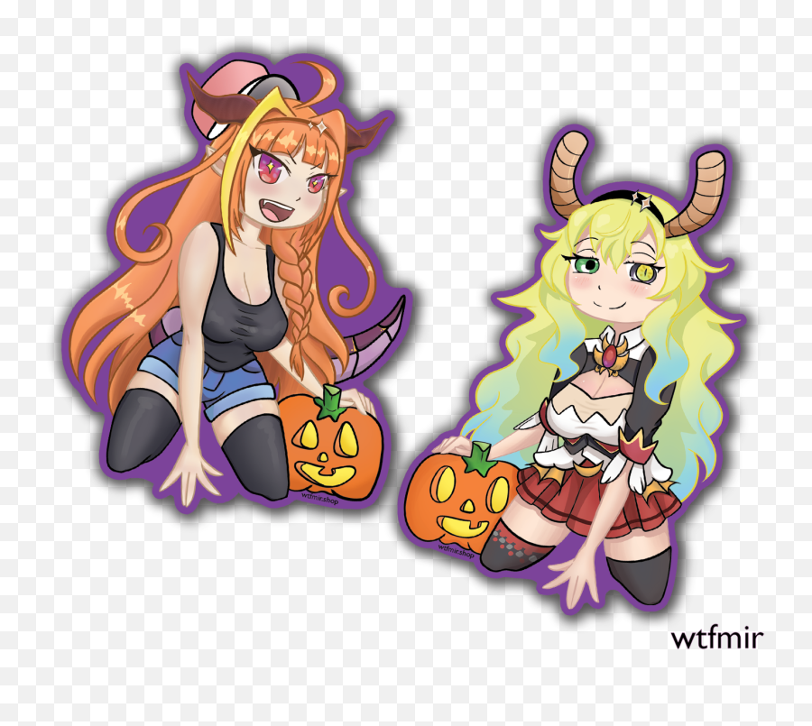 Hololive X Dragon Maid Stickers - Coco Kiryu Dragon Maid Png,Kanna Kamui Transparent