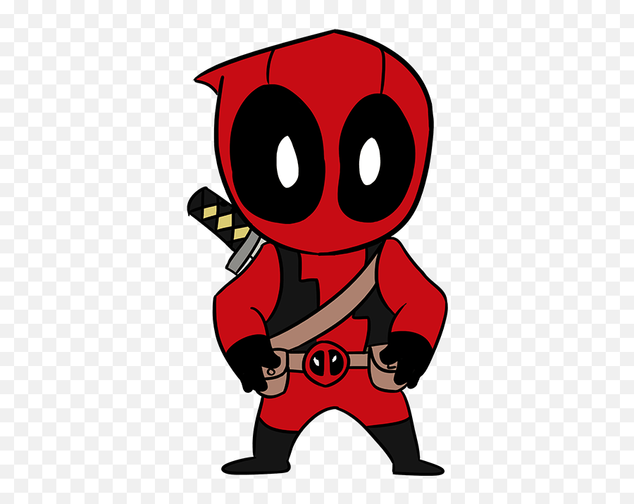 How To Draw A Chibi Deadpool - Really Easy Drawing Tutorial Easy Chibi Deadpool Drawing Png,Deadpool Comic Png