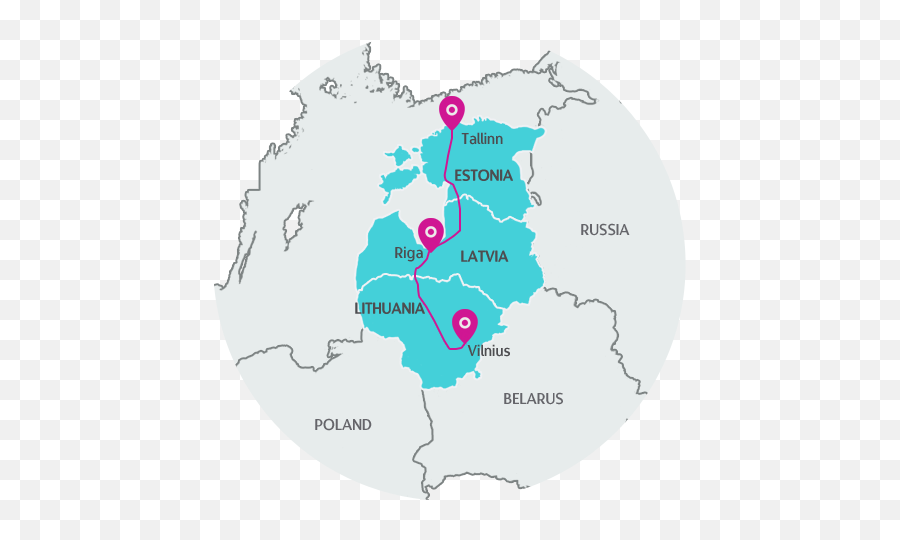 Baltic Tour - Baltic Golf Tour Estonia Latvia Lithuania Map Modern Png,Golf Icon Crossed Clubs