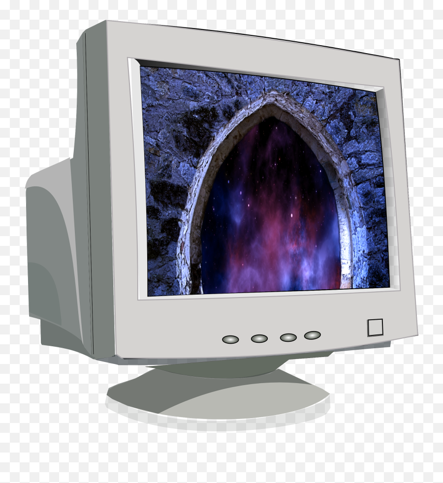 Crt Cathode Ray Tube Monitors Png - Clipart Monitor Png,Doorway Png